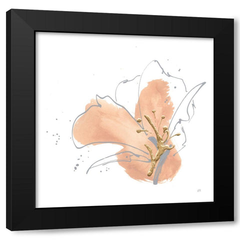 Floral Terracotta I Black Modern Wood Framed Art Print with Double Matting by Paschke, Chris