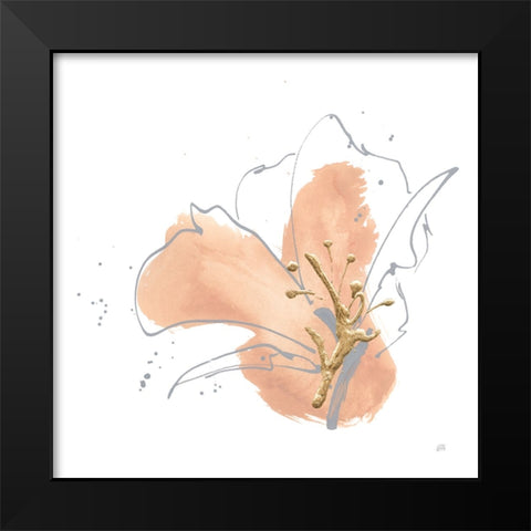 Floral Terracotta I Black Modern Wood Framed Art Print by Paschke, Chris