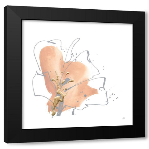 Floral Terracotta II Black Modern Wood Framed Art Print with Double Matting by Paschke, Chris