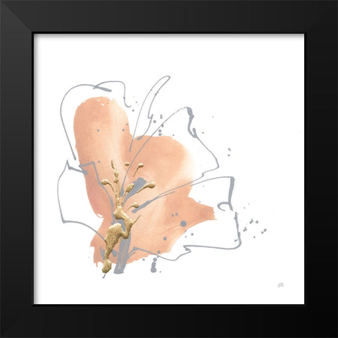 Floral Terracotta II Black Modern Wood Framed Art Print by Paschke, Chris