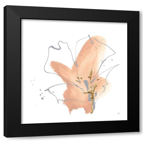 Floral Terracotta III Black Modern Wood Framed Art Print by Paschke, Chris