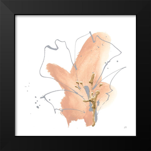 Floral Terracotta III Black Modern Wood Framed Art Print by Paschke, Chris