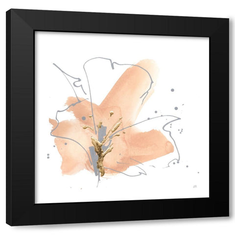 Floral Terracotta IV Black Modern Wood Framed Art Print with Double Matting by Paschke, Chris
