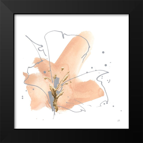 Floral Terracotta IV Black Modern Wood Framed Art Print by Paschke, Chris