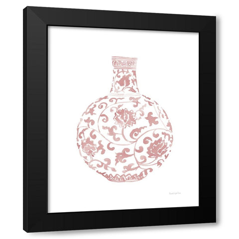 Pink Chinoiserie Vase III Black Modern Wood Framed Art Print with Double Matting by Charro, Mercedes Lopez