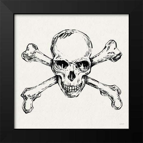Skull and Crossbones I Black Modern Wood Framed Art Print by Tavoletti, Anne