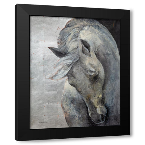 Shy Grey No Tear Black Modern Wood Framed Art Print by Hristova, Albena