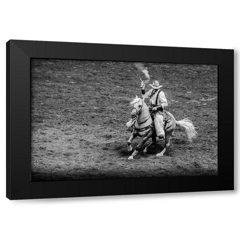Rodeo I BW Black Modern Wood Framed Art Print with Double Matting by Larson, Nathan