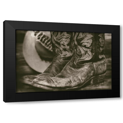 Cowboy Boots I Black Modern Wood Framed Art Print with Double Matting by Larson, Nathan