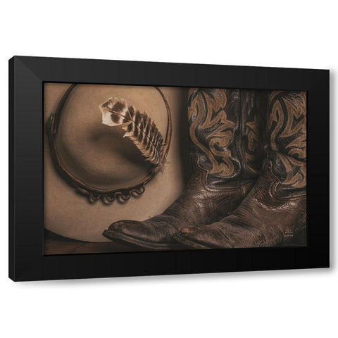 Cowboy Boots VI Black Modern Wood Framed Art Print with Double Matting by Larson, Nathan