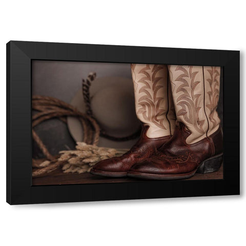 Cowboy Boots XI Black Modern Wood Framed Art Print by Larson, Nathan