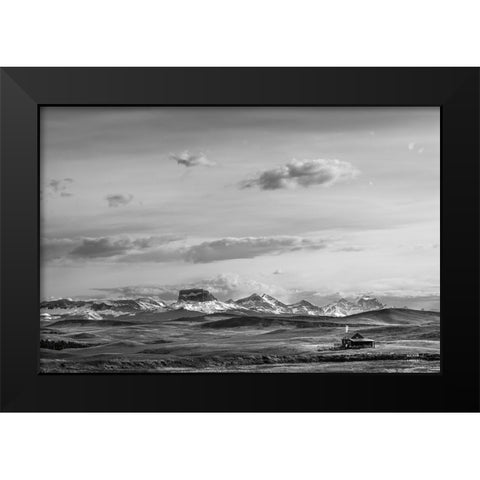 Mountain Cabin II Black Modern Wood Framed Art Print by Larson, Nathan