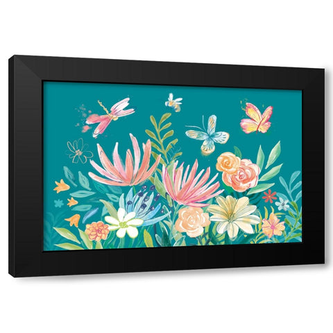 Flower Fun I Dark Black Modern Wood Framed Art Print with Double Matting by Urban, Mary