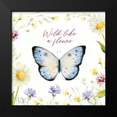 Wild for Wildflowers VII Black Modern Wood Framed Art Print by Pete, Katrina