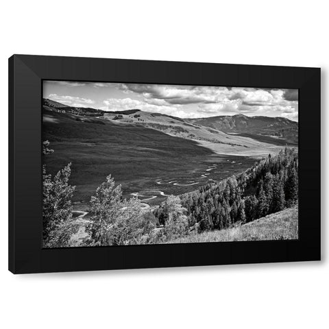 Colorado Valley BW Black Modern Wood Framed Art Print with Double Matting by Van Swearingen, Debra