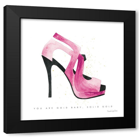 Glitz and Glam VII Pink Black Modern Wood Framed Art Print with Double Matting by Charro, Mercedes Lopez