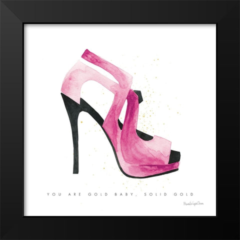 Glitz and Glam VII Pink Black Modern Wood Framed Art Print by Charro, Mercedes Lopez