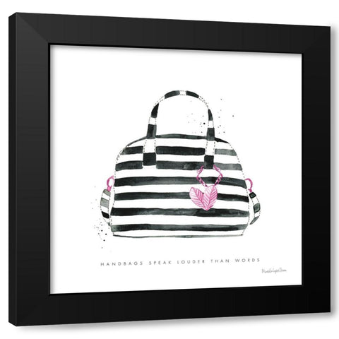 Glitz and Glam IX Pink Black Modern Wood Framed Art Print with Double Matting by Charro, Mercedes Lopez