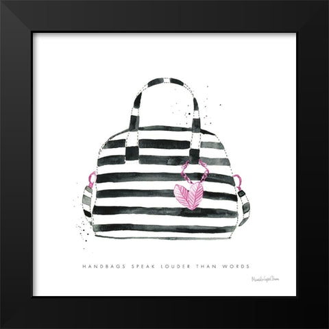 Glitz and Glam IX Pink Black Modern Wood Framed Art Print by Charro, Mercedes Lopez