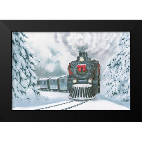 Christmas Train Black Modern Wood Framed Art Print by Studio, Wellington