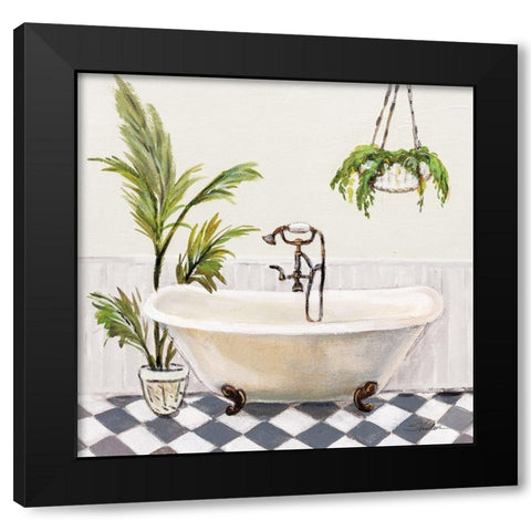 Crisp Cottage Bathroom I Black Modern Wood Framed Art Print with Double Matting by Vassileva, Silvia