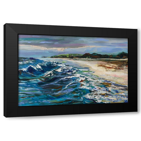 Rough Surf Black Modern Wood Framed Art Print by Vertentes, Jeanette