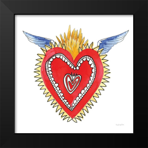 Sacred Heart I Black Modern Wood Framed Art Print by Charro, Mercedes Lopez