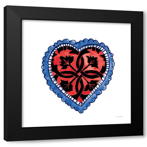 Sacred Heart IV Black Modern Wood Framed Art Print with Double Matting by Charro, Mercedes Lopez
