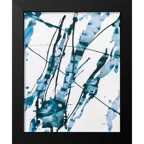 Abstract Splash Black Modern Wood Framed Art Print by Hristova, Albena