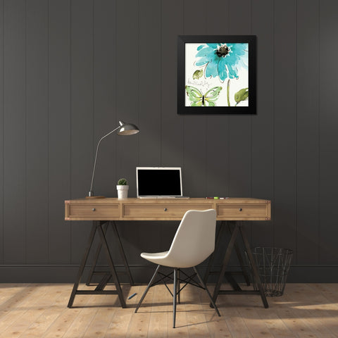 Morning Dew II Black Modern Wood Framed Art Print by Pela Studio