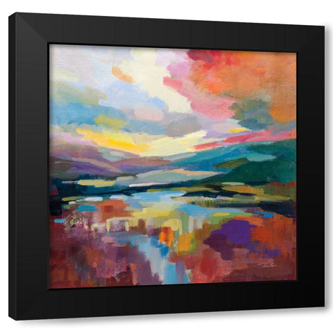 Crimson Sky Black Modern Wood Framed Art Print by Vassileva, Silvia