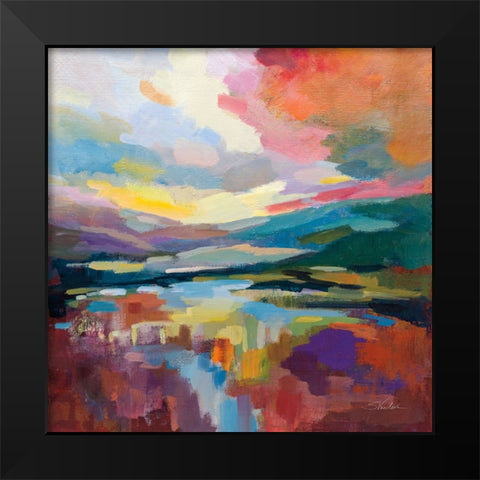 Crimson Sky Black Modern Wood Framed Art Print by Vassileva, Silvia