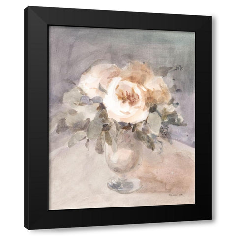 Summer Mood Flowers Black Modern Wood Framed Art Print with Double Matting by Nai, Danhui