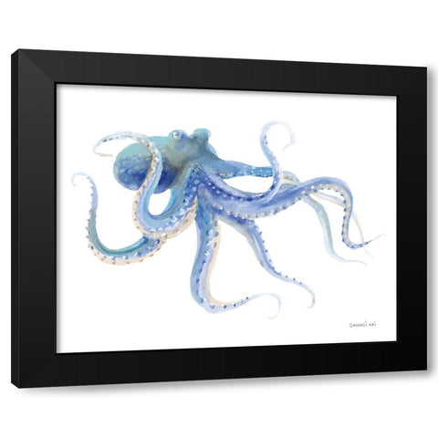 Undersea Octopus Black Modern Wood Framed Art Print with Double Matting by Nai, Danhui