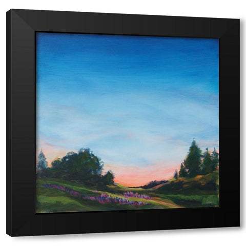 Lupine Evening Black Modern Wood Framed Art Print with Double Matting by Schlabach, Sue