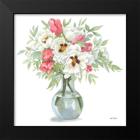 Showy Blooms Black Modern Wood Framed Art Print by Trimbach, Leslie