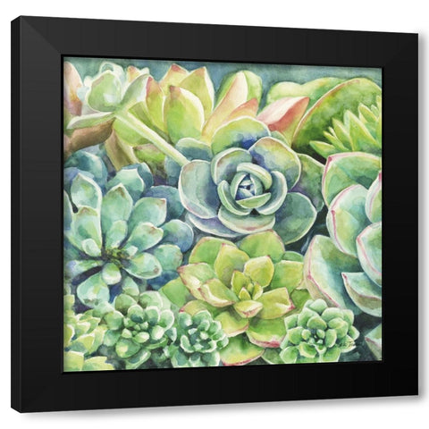 Succulents Black Modern Wood Framed Art Print by Trimbach, Leslie