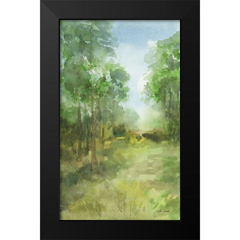 Woodland Path Black Modern Wood Framed Art Print by Trimbach, Leslie