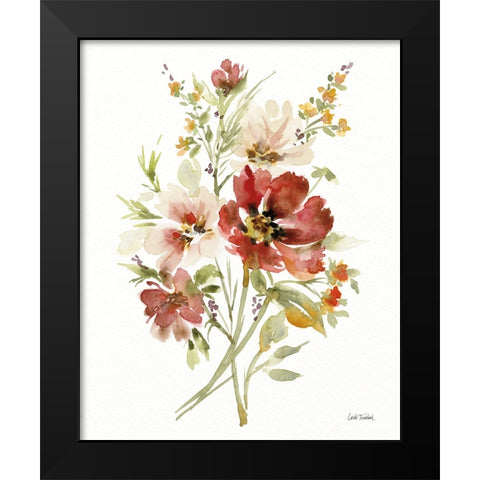 Autumn Flowers II Black Modern Wood Framed Art Print by Trimbach, Leslie
