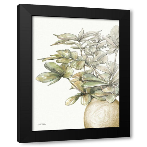 Potted Leaves II Black Modern Wood Framed Art Print by Trimbach, Leslie