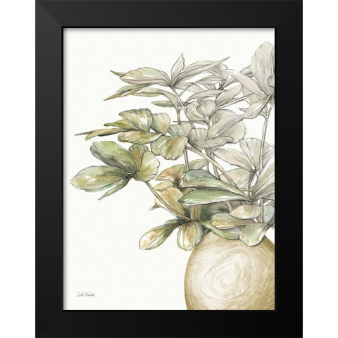 Potted Leaves II Black Modern Wood Framed Art Print by Trimbach, Leslie