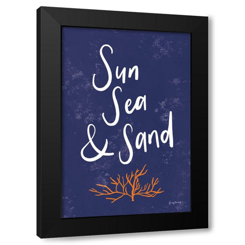 Just Beachy I Black Modern Wood Framed Art Print with Double Matting by Thorns, Becky
