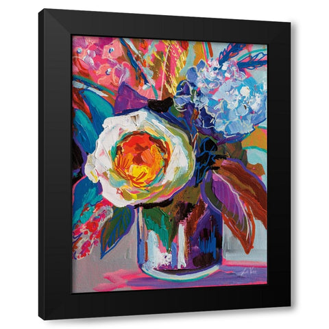 Electric Black Modern Wood Framed Art Print by Vertentes, Jeanette