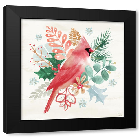 Snowy Critters II Black Modern Wood Framed Art Print by June, Dina