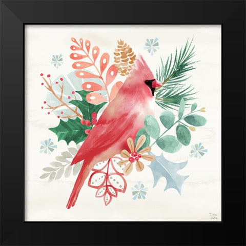 Snowy Critters II Black Modern Wood Framed Art Print by June, Dina