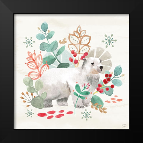 Snowy Critters IV Black Modern Wood Framed Art Print by June, Dina