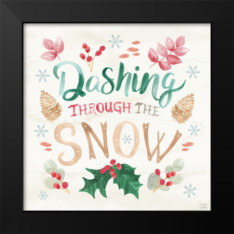 Snowy Critters VI Black Modern Wood Framed Art Print by June, Dina