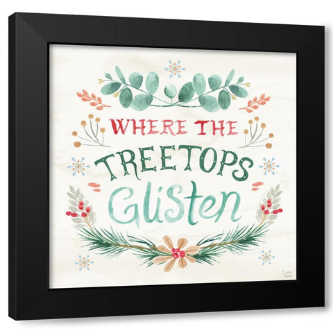 Snowy Critters VII Black Modern Wood Framed Art Print with Double Matting by June, Dina