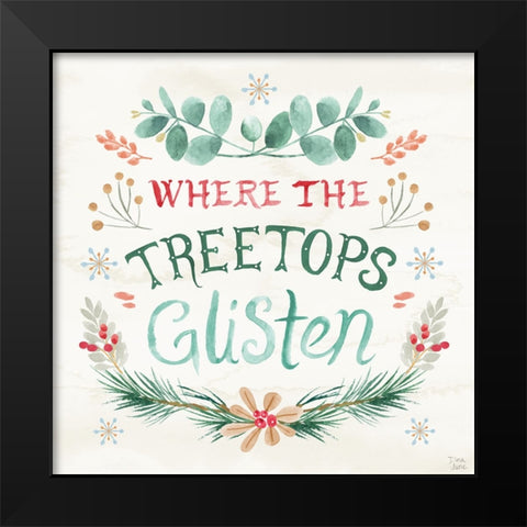 Snowy Critters VII Black Modern Wood Framed Art Print by June, Dina