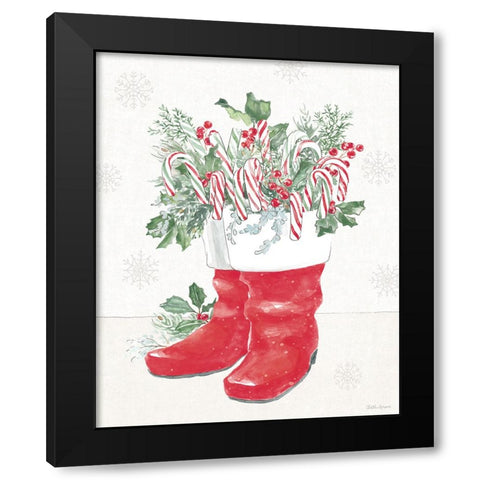 Christmas Charm III Black Modern Wood Framed Art Print with Double Matting by Grove, Beth
